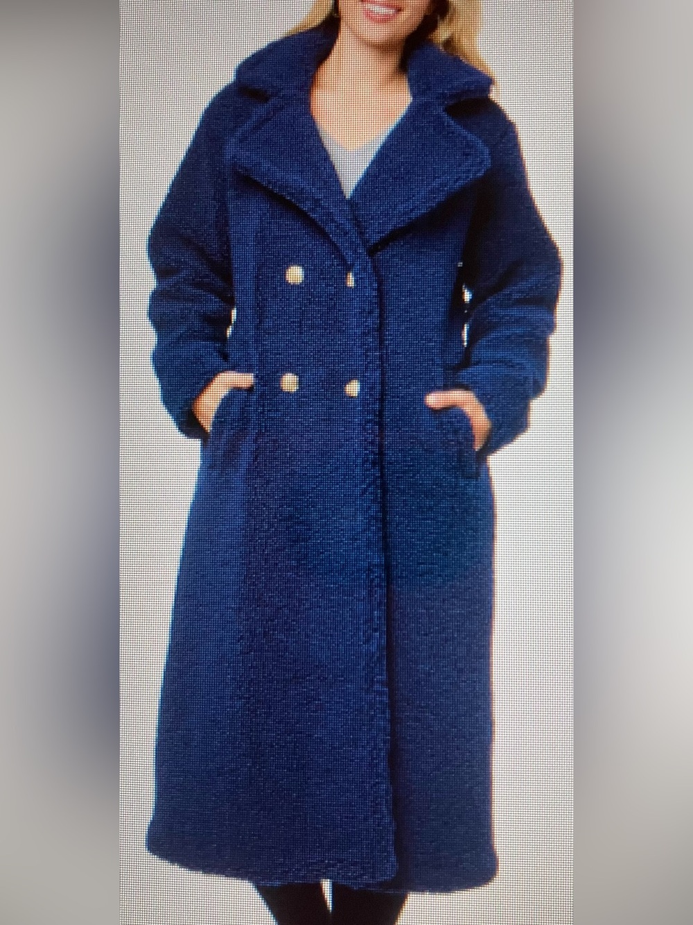 G by Giuliana Black Label 3x Plush Teddy Plush Coat Deep Navy tint deep purple
